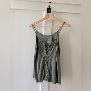 American Eagle Outfitters Sage Lace-Up Camisole